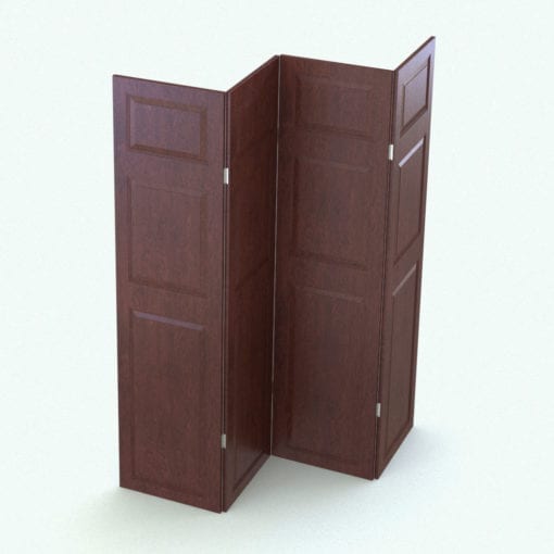 Revit Family / 3D Model - Door Panels Space Divider Rendered in Revit