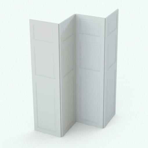 Revit Family / 3D Model - Door Panels Space Perspective