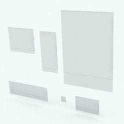 Revit Family / 3D Model - Double Panel Curtain Variations