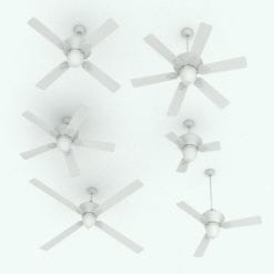 Revit Family / 3D Model - Elegant Ceiling Fan Variations