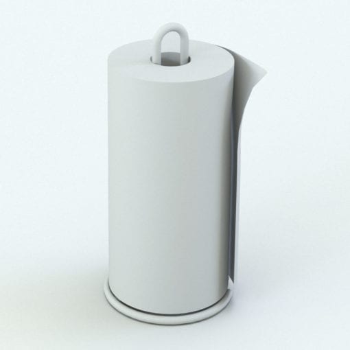 Revit Family / 3D Model - Euro Paper Towel Holder Perspective