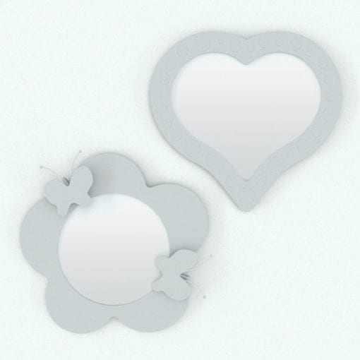 Revit Family / 3D Model - Flower Heart Mirror Perspective 3
