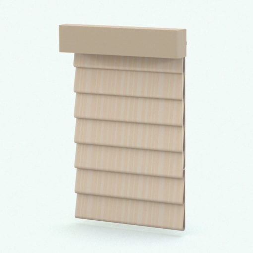 Revit Family / 3D Model - Folded Curtain Rendered in Revit