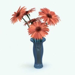 Revit Family / 3D Model - Gerberas Flowers Rendered in Revit