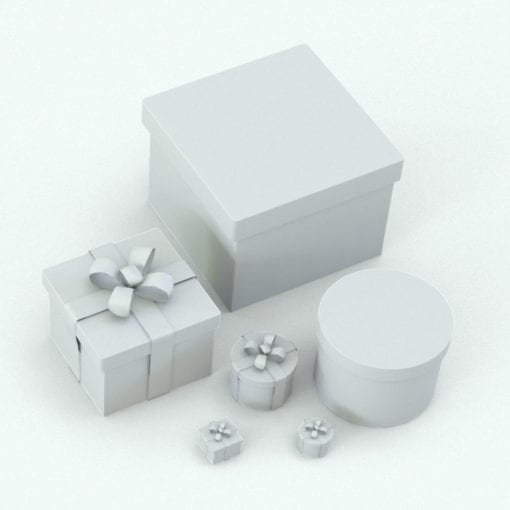 Revit Family / 3D Model - Gift Box With Bow Variations