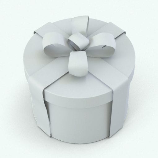 Revit Family / 3D Model - Gift Box With Bow Perspective
