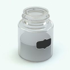 Revit Family / 3D Model - Glass Container With Label Rendered in Revit
