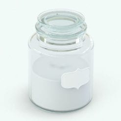 Revit Family / 3D Model - Glass Container With Label Perspective