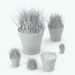 Revit Family / 3D Model - Grass in a Pot Variations