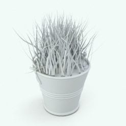 Revit Family / 3D Model - Grass in a Pot Perspective