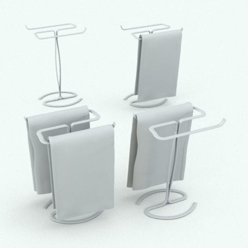 Revit Family / 3D Model - Hand Towel Holder Stand Curves Variations