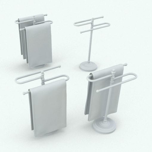 Revit Family / 3D Model - Hand Towel Stand 2C Variations