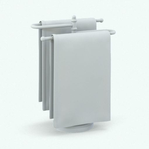 Revit Family / 3D Model - Hand Towel Stand 2C Perspective