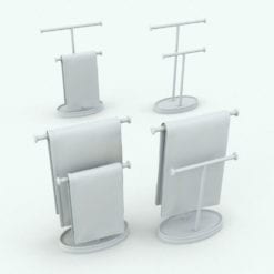 Revit Family / 3D Model - Hand Towel Stand Two Levels Variations