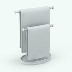Revit Family / 3D Model - Hand Towel Stand Two Levels Perspective