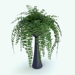 Revit Family / 3D Model - Hanging Fern Plant Rendered in Revit 2