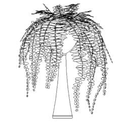 Revit Family / 3D Model - Hanging Fern - Revit and AutoCAD Front View 2
