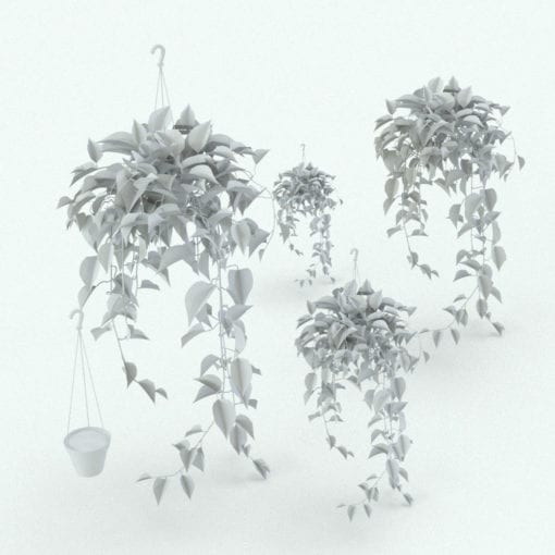 Revit Family / 3D Model - Hanging House Plant Variations