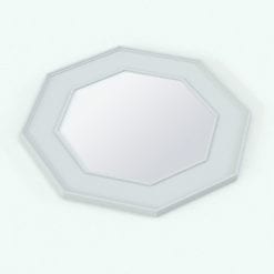 Revit Family / 3D Model - Hexagonal Octagonal Wall Mirror Perspective 2