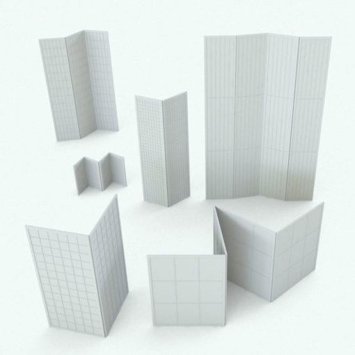 Revit Family / 3D Model - Japanese Space Divider Variations