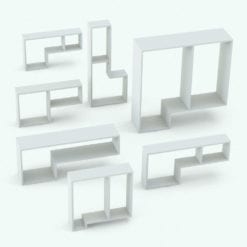 Revit Family / 3D Model - L-Shape Bookshelf Variations