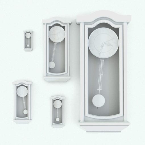Revit Family / 3D Model - Mahogany Pendulum Clock Variations