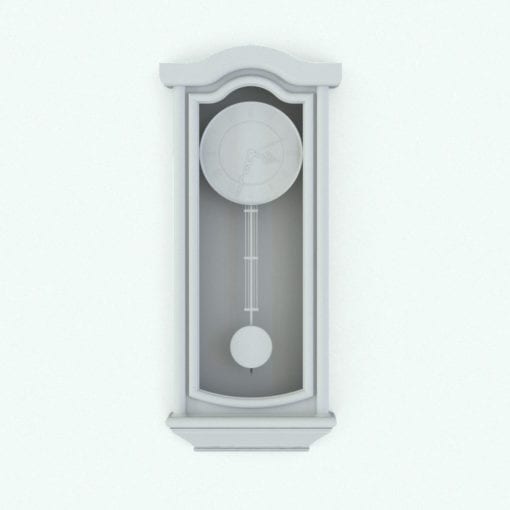 Revit Family / 3D Model - Mahogany Pendulum Clock Perspective