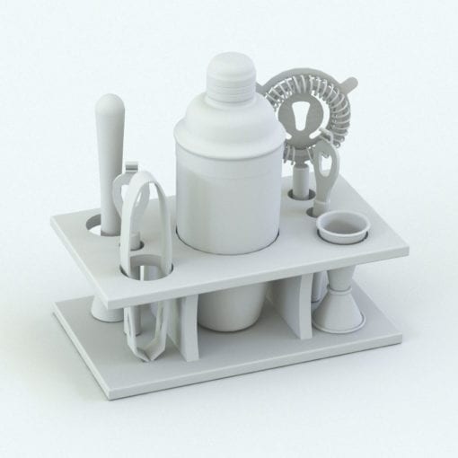 Revit Family / 3D Model - Martini Set Perspective