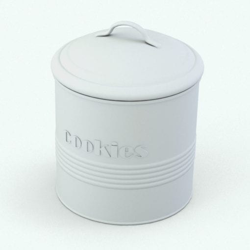 Revit Family / 3D Model - Metallic Cookie Jar With Lid Perspective
