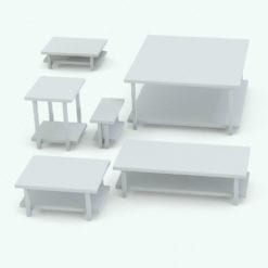 Revit Family / 3D Model - Minimalistic Living Room Tables Set Variations 1