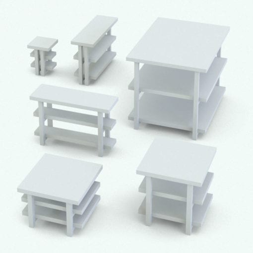 Revit Family / 3D Model - Minimalistic Living Room Tables Set Variations 2