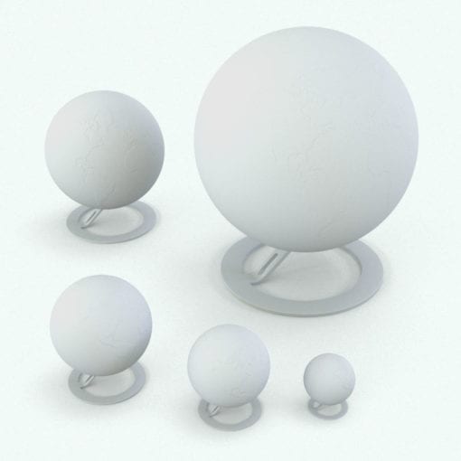 Revit Family / 3D Model - Minimalistic World Globe Variations