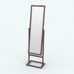 Revit Family / 3D Model - Modern Cheval Mirror Rendered in Revit