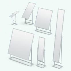 Revit Family / 3D Model - Modern Cheval Mirror Variations
