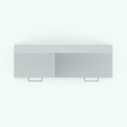 Revit Family / 3D Model - Modern Hallway Storage Unit Top View