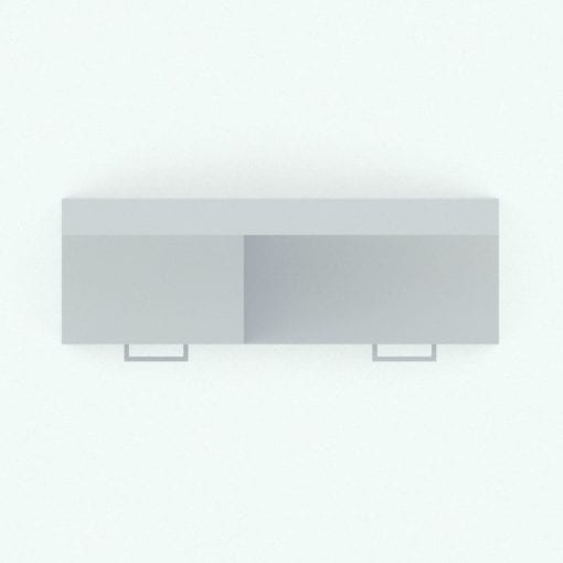 Revit Family / 3D Model - Modern Hallway Storage Unit Top View