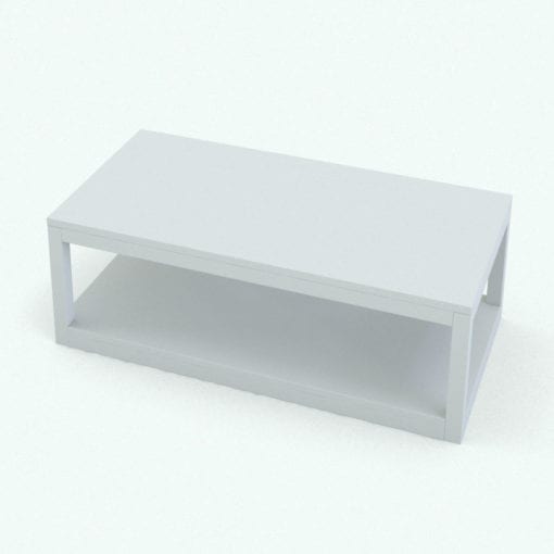 Revit Family / 3D Model - Modern Hollow Box Multipurpose Table Perspective