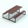 Revit Family / 3D Model - Modern Picnic Table Rendered in Revit