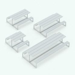 Revit Family / 3D Model - Modern Picnic Table Variations