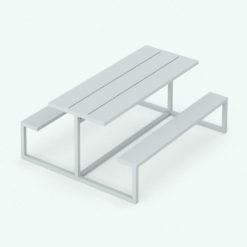 Revit Family / 3D Model - Modern Picnic Table Perspective