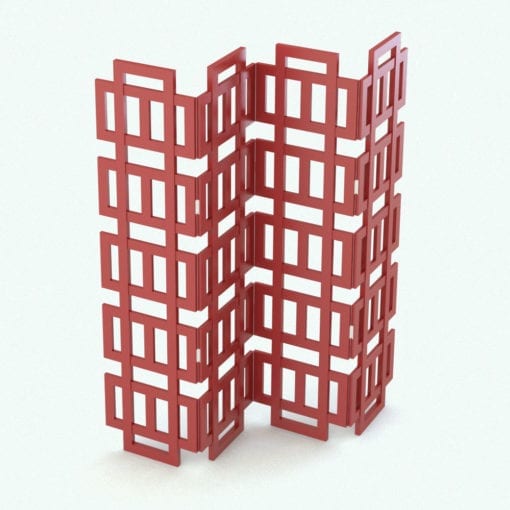 Revit Family / 3D Model - Modern Squares Space Divider Rendered in Revit
