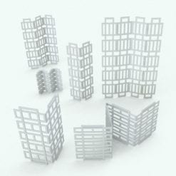 Revit Family / 3D Model - Modern Squares Space Divider Variations