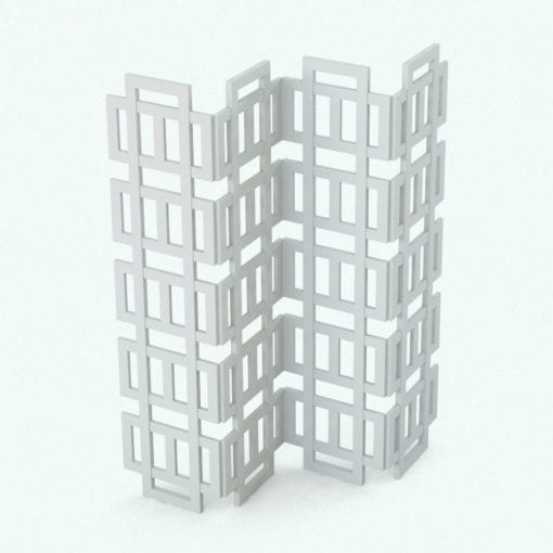 Revit Family / 3D Model - Modern Squares Space Divider Perspective