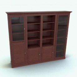 Revit Family / 3D Model - Modular Bookshelf With or Without Doors Rendered in Revit