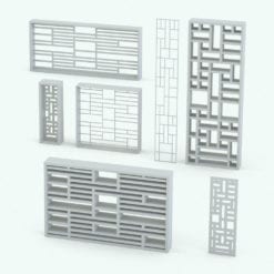 Revit Family / 3D Model - Mondrian Space Divider Variations