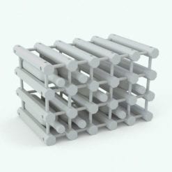 Revit Family / 3D Model - Octagonal Supports Wine Rack Perspective