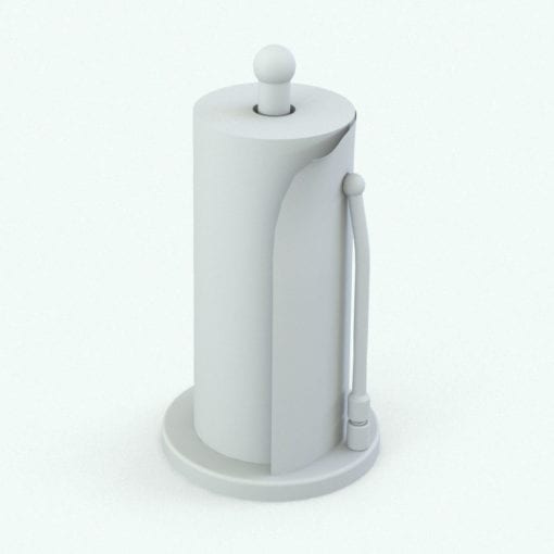 Revit Family / 3D Model - Paper Towel Holder With Spring Arm Perspective