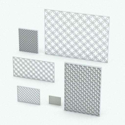 Revit Family / 3D Model - Pattern Wall Space Divider Variations