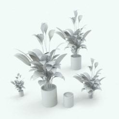 Revit Family / 3D Model - Peace Lily Variations