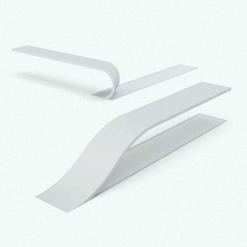 Revit Family / 3D Model - Peel Off Bench Perspective